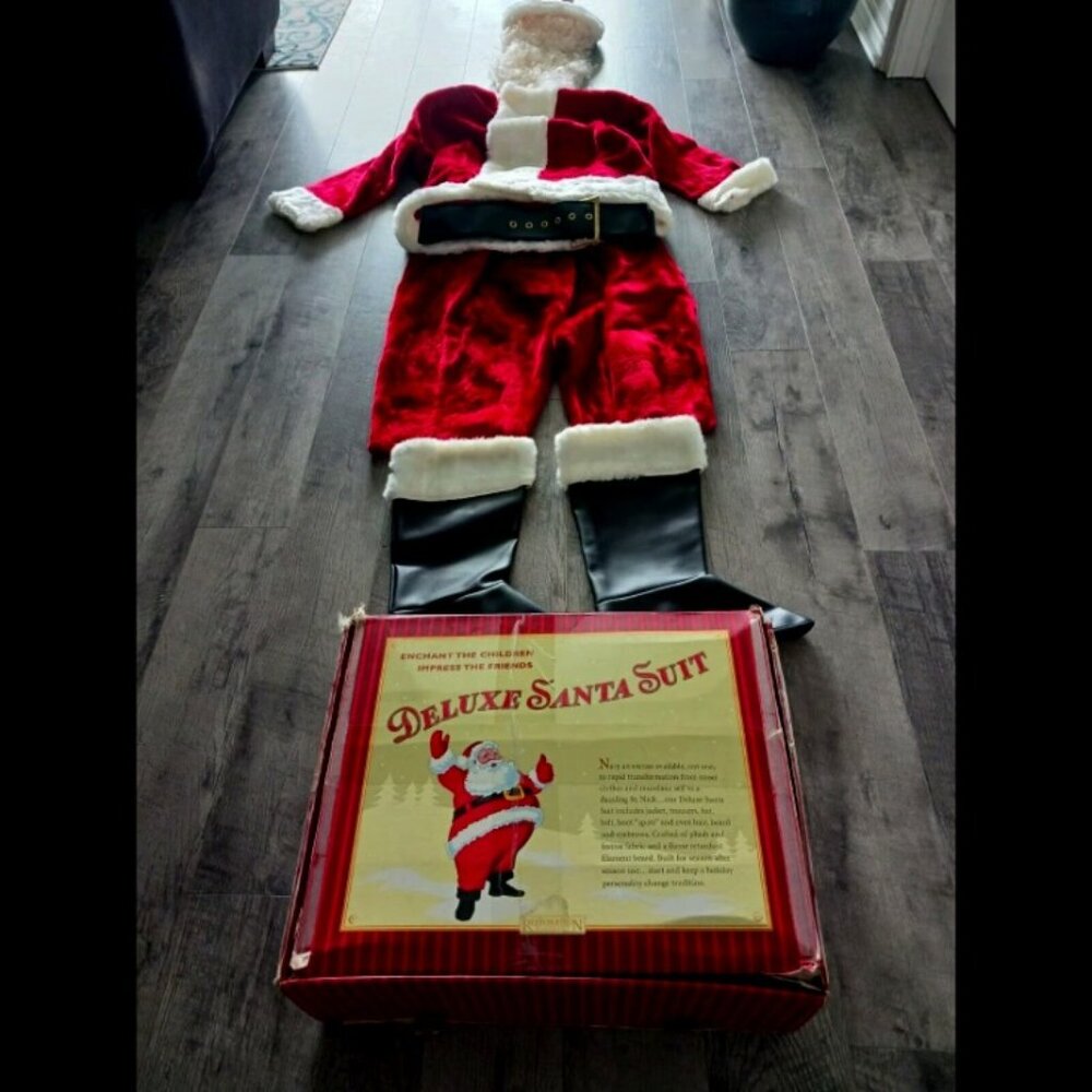 Deluxe Santa Suit & Accessories Original With Box Restoration Hardware Company